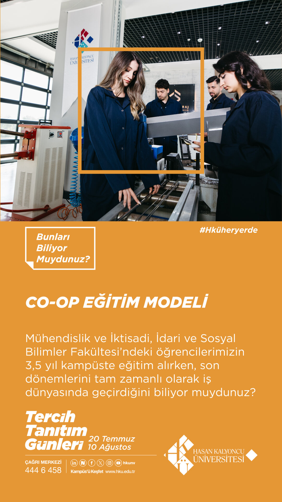Co-op Eğitim Modeli. Mühendislik ve İktisadi, İdari ve Sosyal Bilimler Fakültesi'ndeki öğrencilerimizin 3,5 yıl kampüste eğitim alırken, son dönemlerini tam zamanlı olarak iş dünyasında geçirdiğini biliyor muydunuz?
