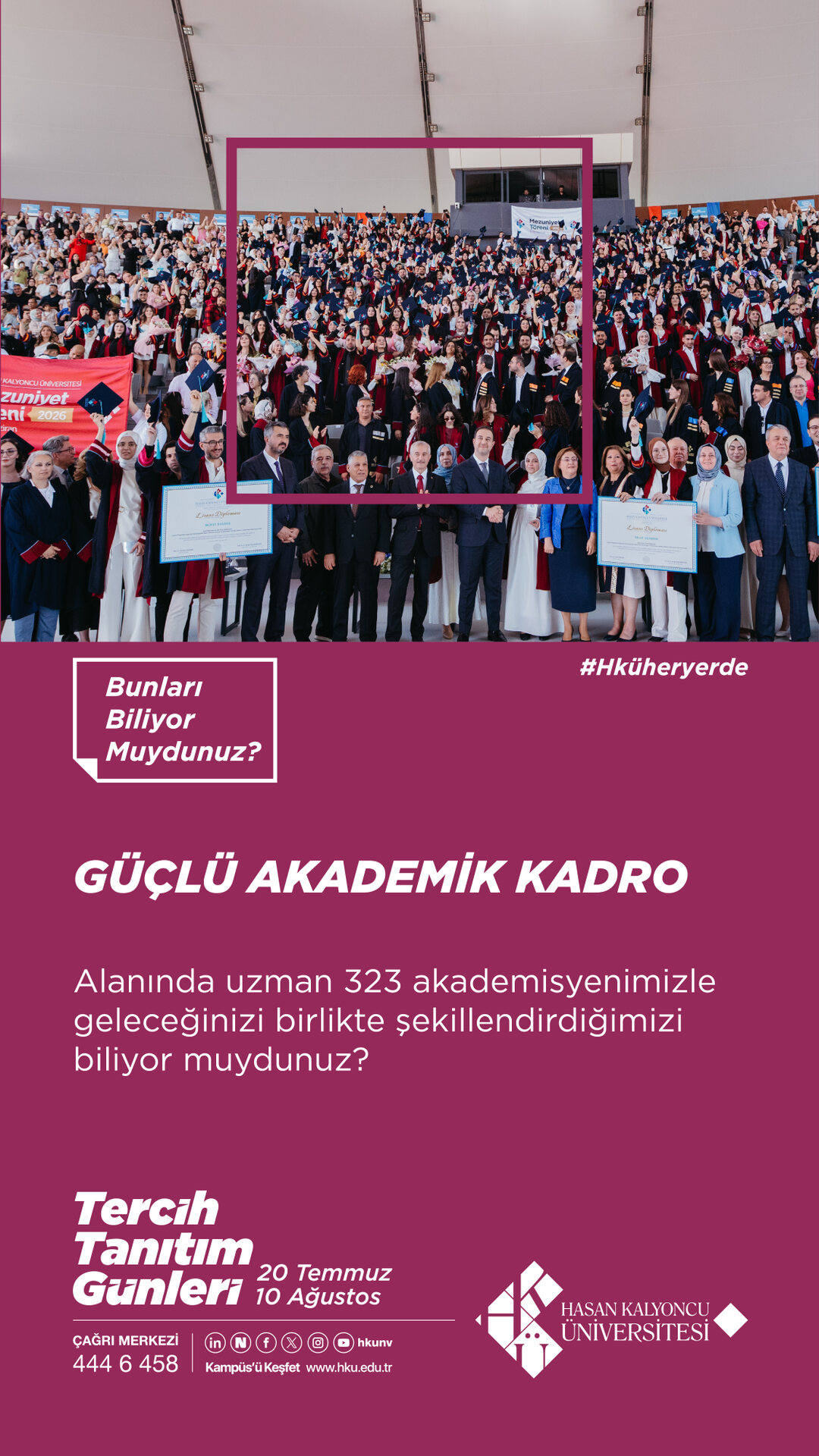 Güçlü Akademik Kadro. Alanında uzman 323 akademisyenimizle geleceğinizi birlikte şekillendirdiğimizi biliyor muydunuz?
