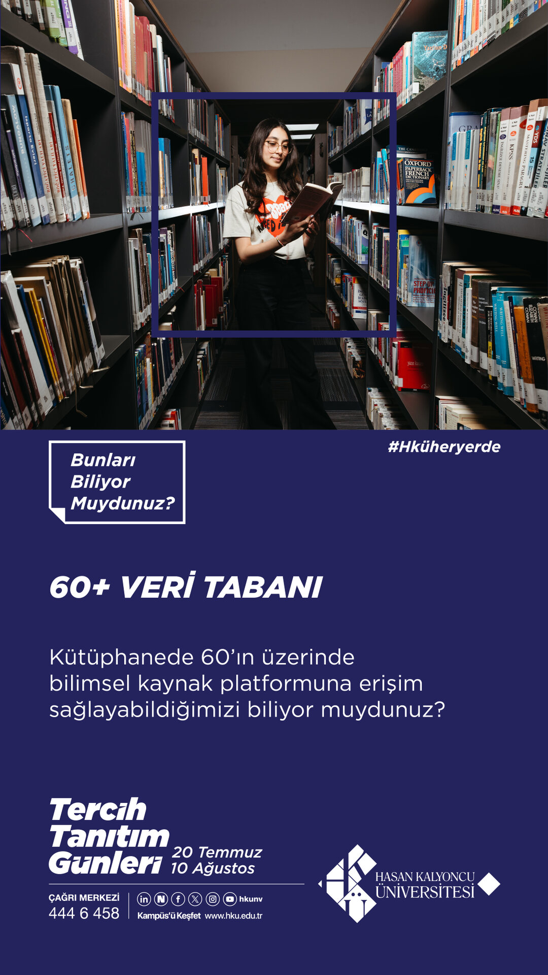 60+ Veri Tabanı. Kütüphanede 60'ın üzerinde bilimsel kaynak platformuna erişim sağlayabildiğimizi biliyor muydunuz?