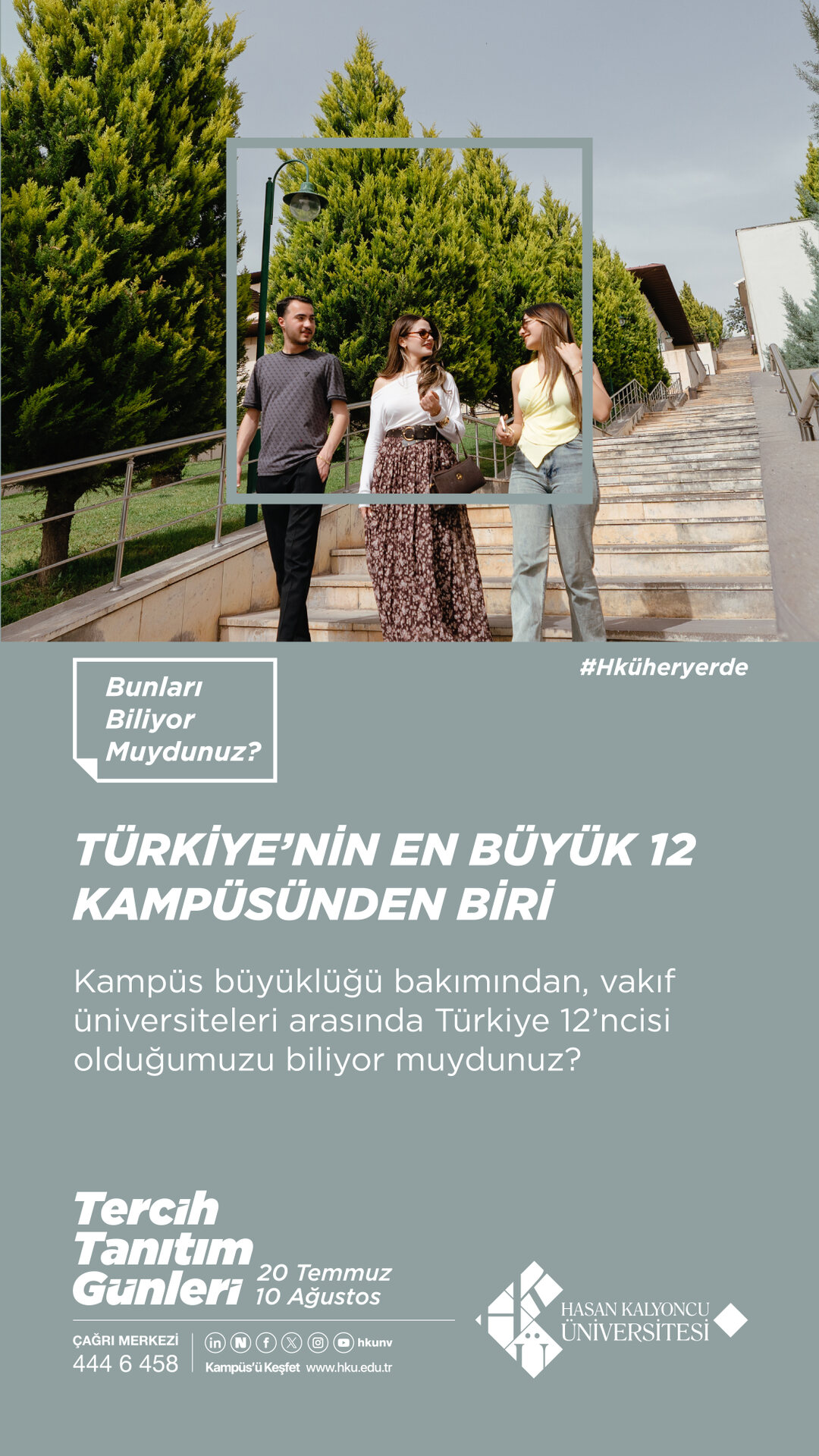 Türkiye'nin En Büyük 12 Kampüsünden Biri. Kampüs büyüklüğü bakımından, vakıf üniversiteleri arasında Türkiye 12'ncisi olduğumuzu biliyor muydunuz?
